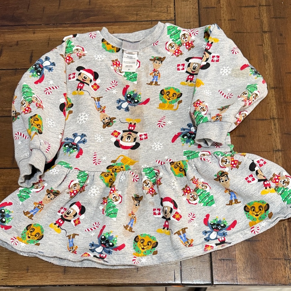 Disney Gray Kids Dress with Colorful Characters